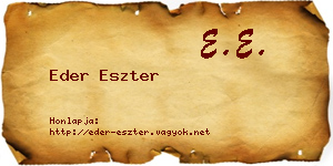 Eder Eszter névjegykártya
